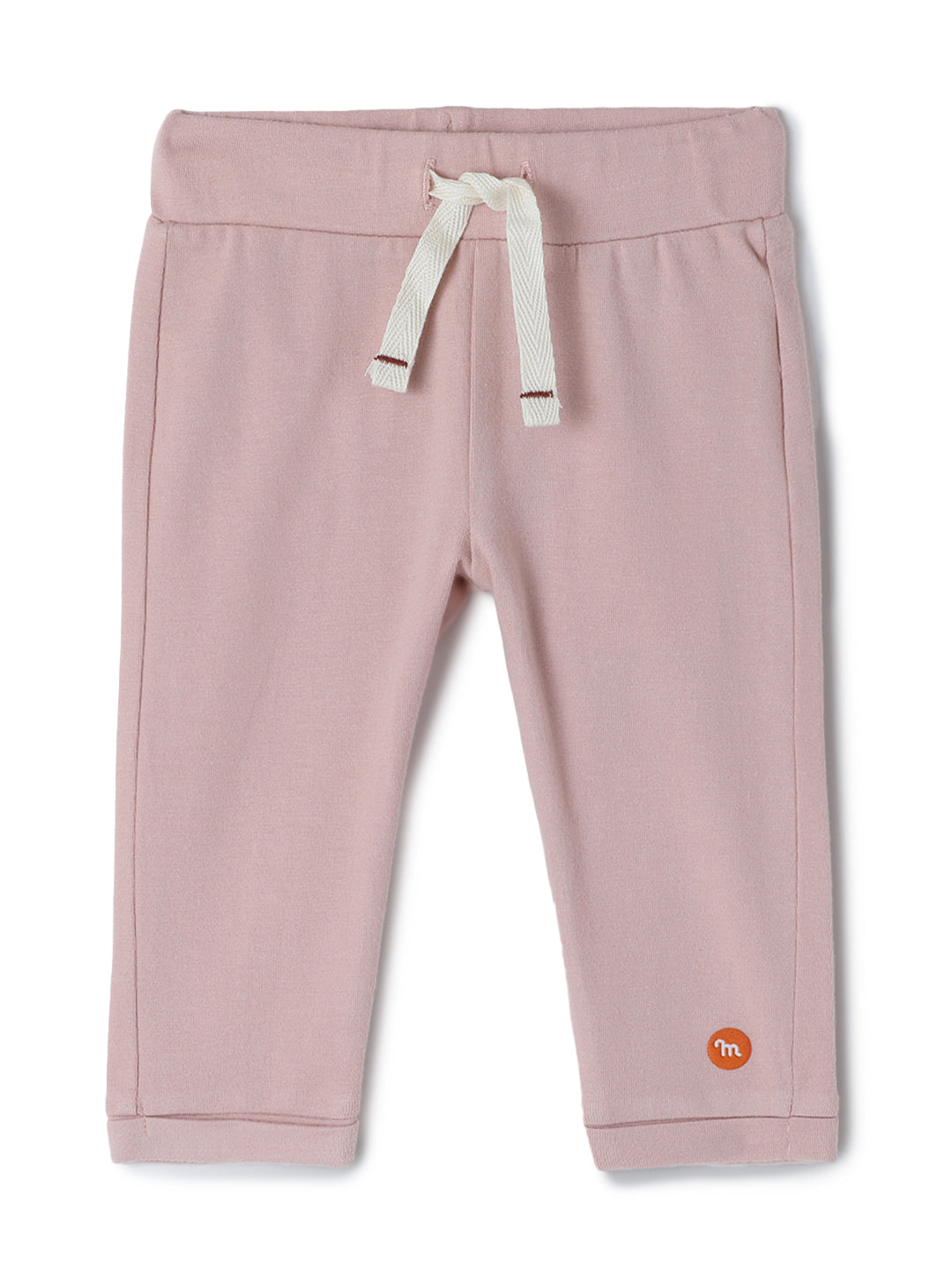 Milou Kids Cotton Solid Full Length Bio Washed Pants for Girls -Pink