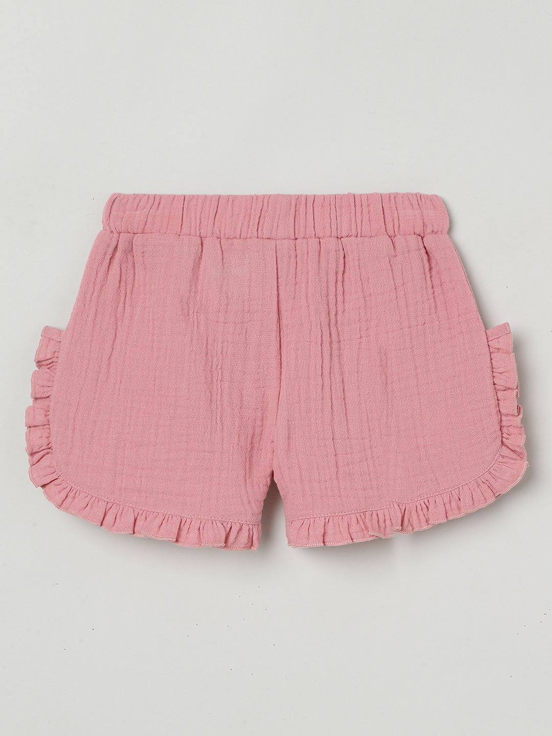 Milou Girls Flared Top & Shorts Co-ord Set Pink Set