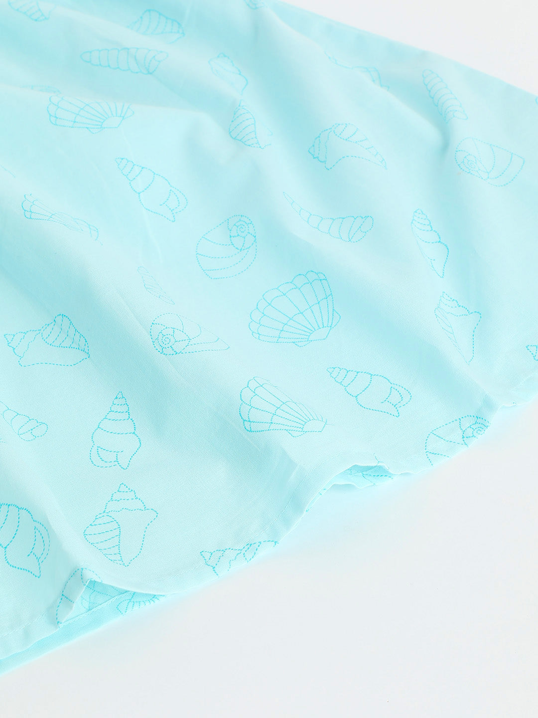 Girls Aqua Cotton Dress | Toddler Sleeveless A-Line Dress | Milou Kids