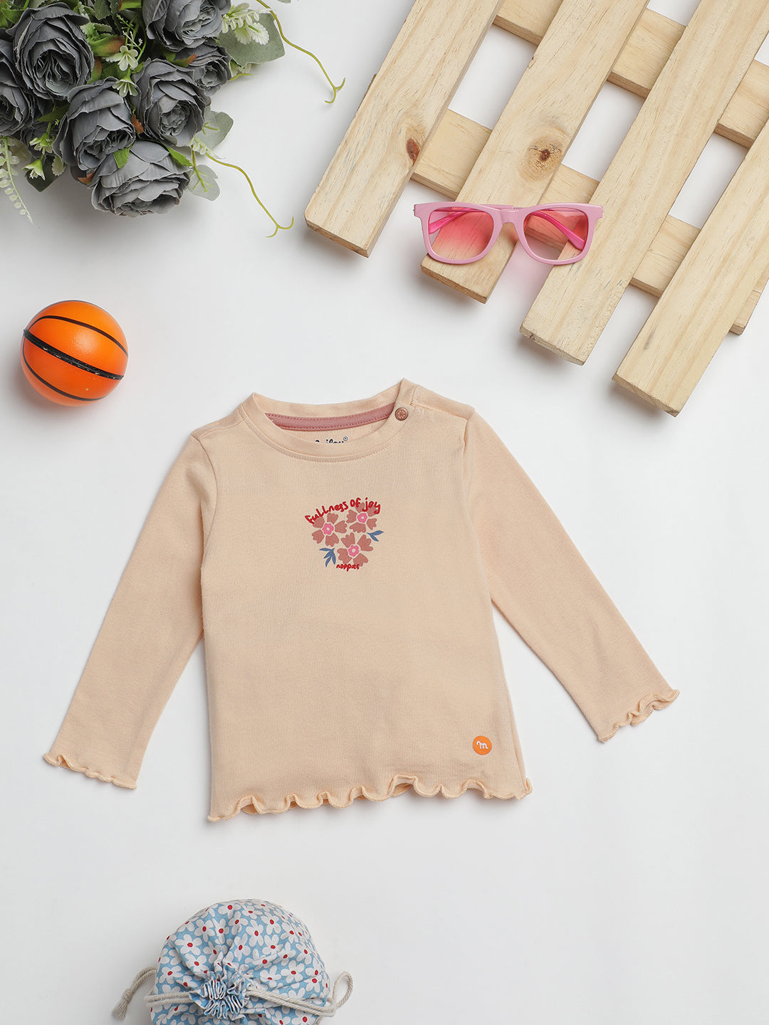 Milou Kids Cotton Full Sleeve Bio Washed T-Shirt for Girls 4470017