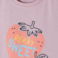 Milou Toddler Girls Half Sleeve Printed T-Shirt Lavender Strawberry Print