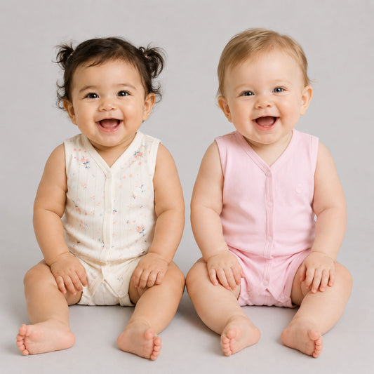 Milou Baby Cotton Sleeveless Romper Pack of 2
