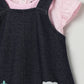 Milou Baby Girls Pinafore Set Navy & Pink Set