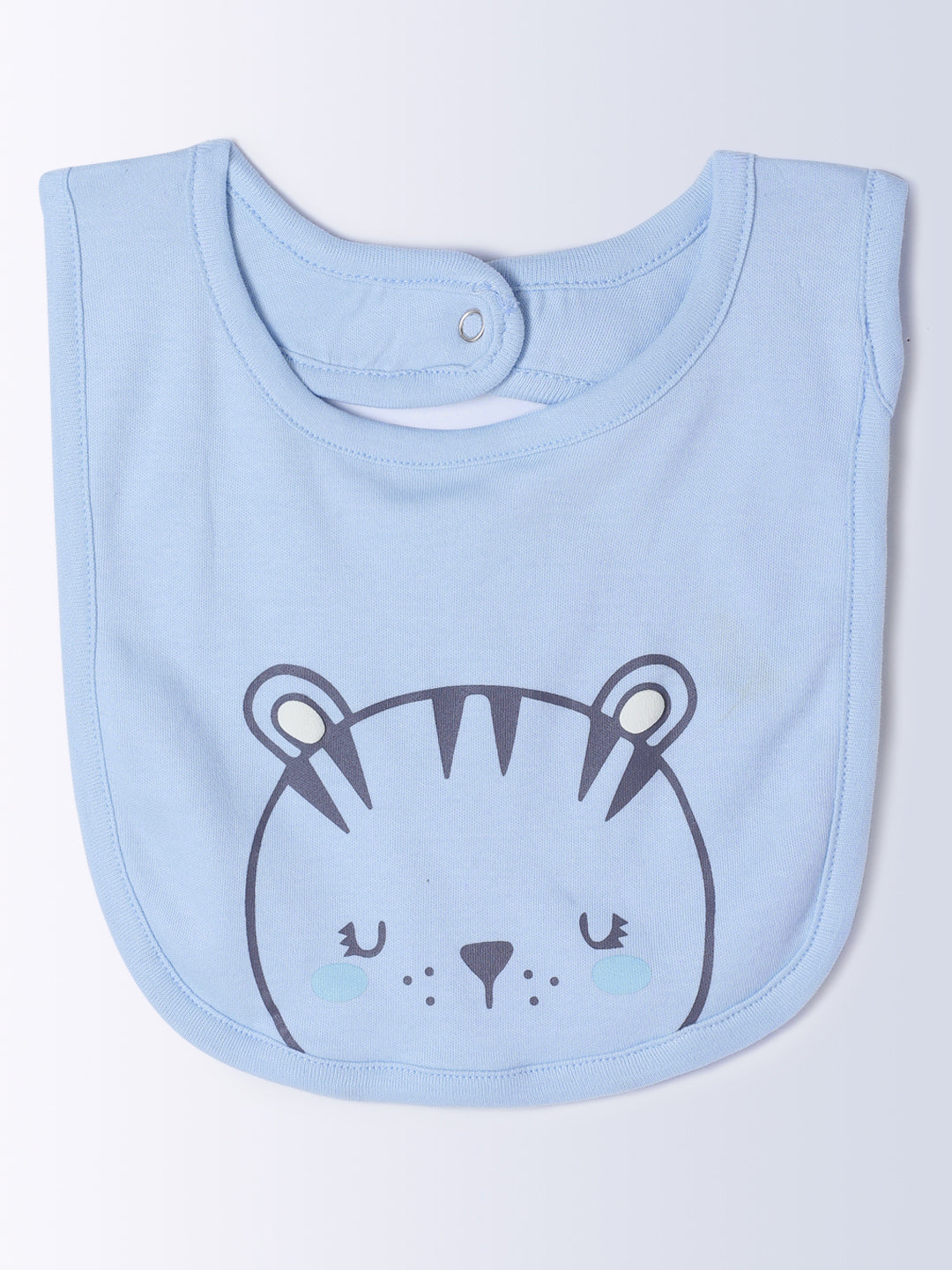 Milou Kids Cotton Bio Washed Self-Designed Printed Romper with Bib for Boys - White