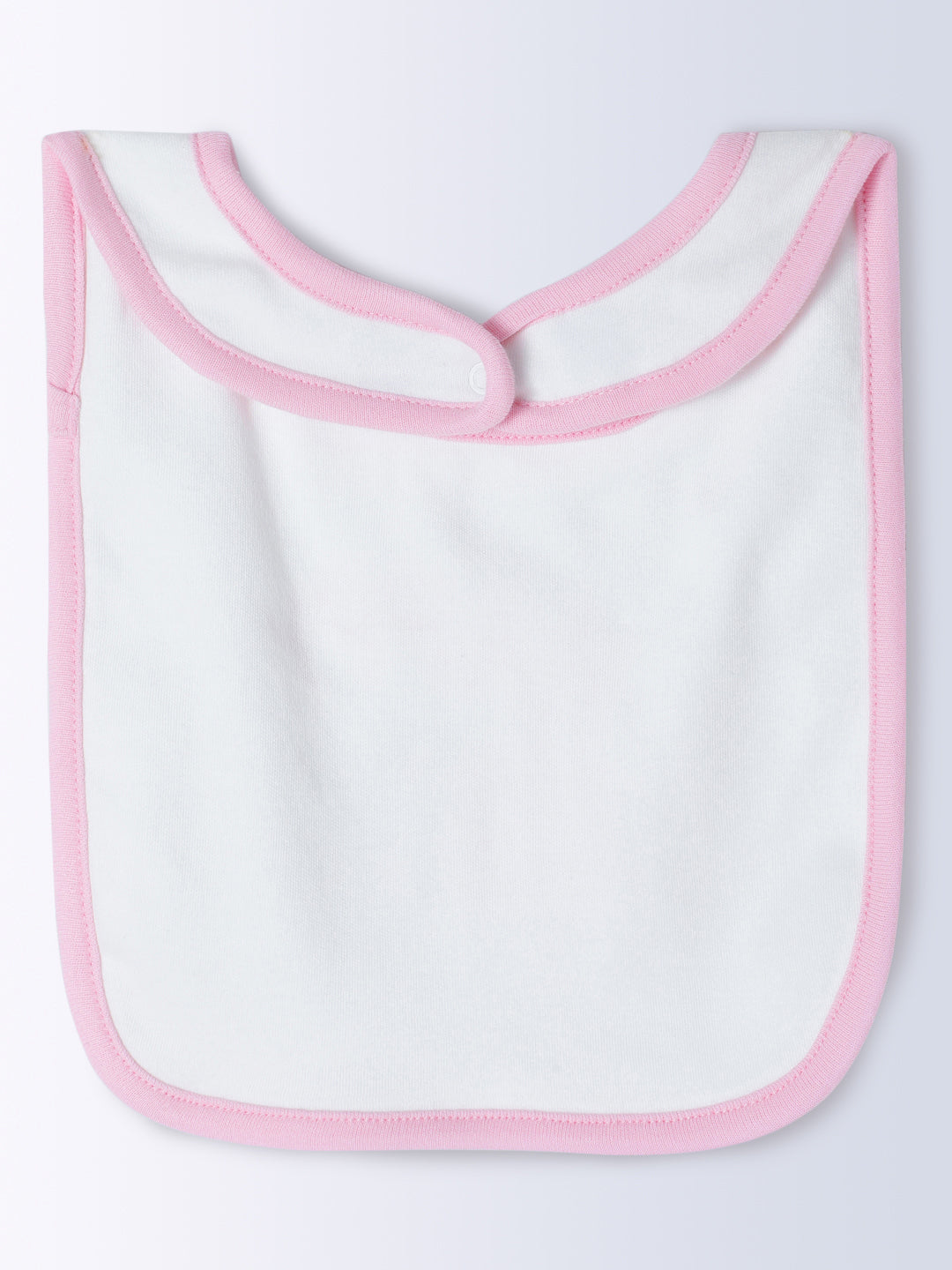 Milou Kids Cotton Bio Washed Self-Designed Printed Romper with Bib for Girls - Pink