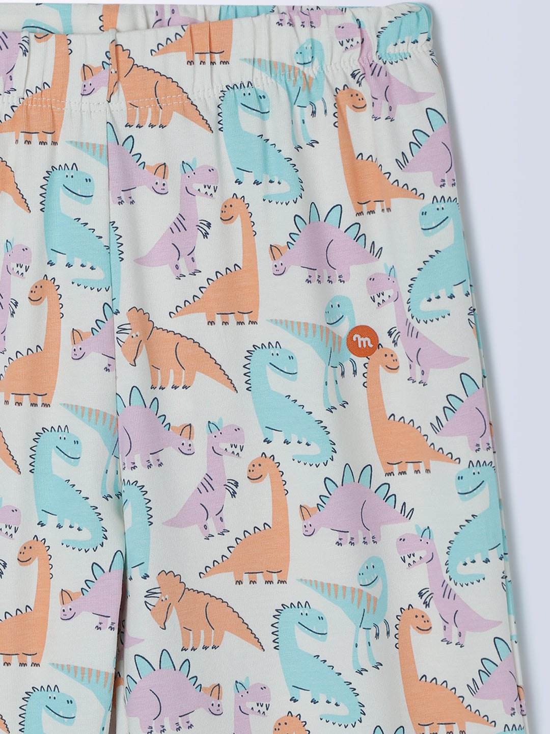 Milou Cotton Half Sleeves Bio Washed Printed Homewear T-Shirt And Pajama Set - Multicolor