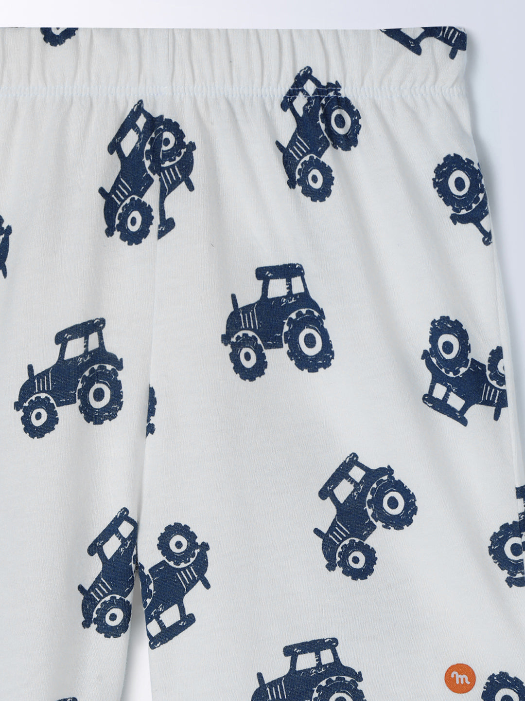 Milou Cotton Half Sleeves Bio Washed Printed Homewear T-Shirt And Shorts Set - White
