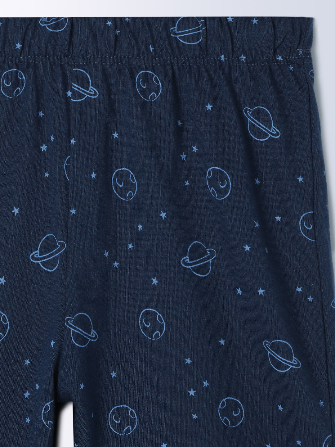 Milou Cotton Half Sleeves Bio Washed Printed Homewear T-Shirt And Shorts Set - Navy