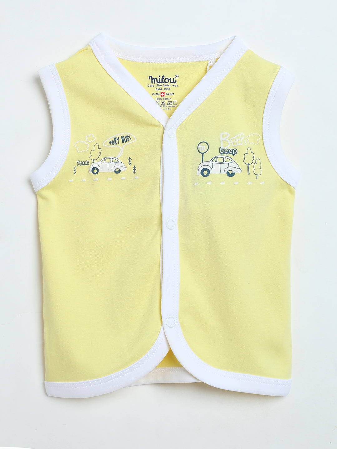 Cotton Sleeveless Bio Washed Printed Jhabla Set of 3