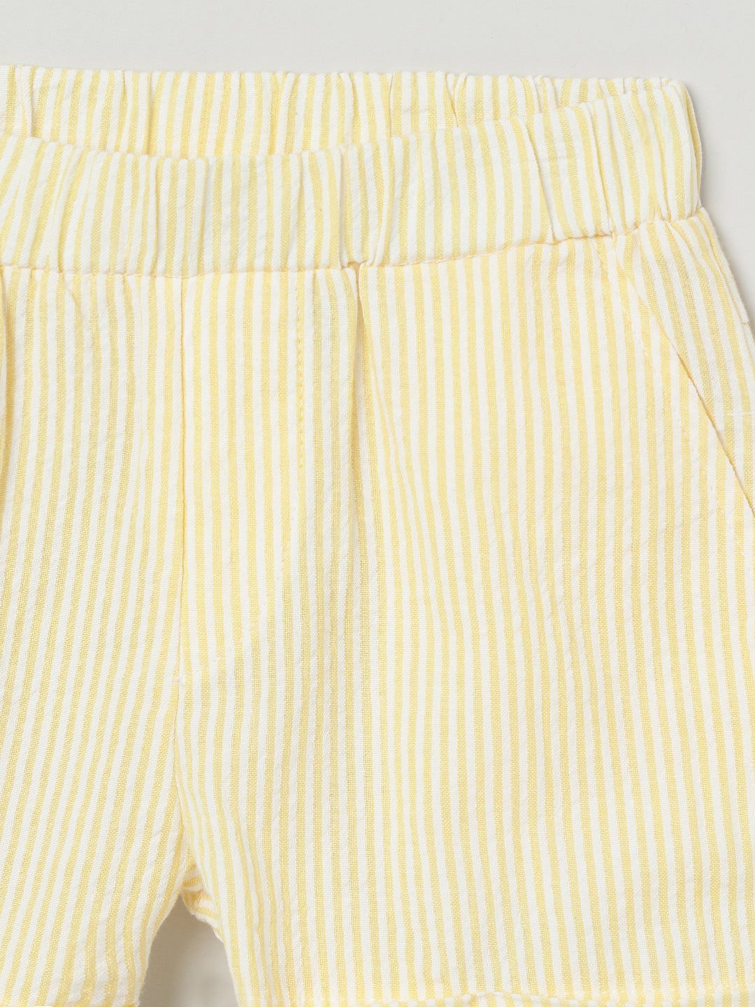Milou Girls Flared Top & Shorts Co-ord Set Pastel Yellow