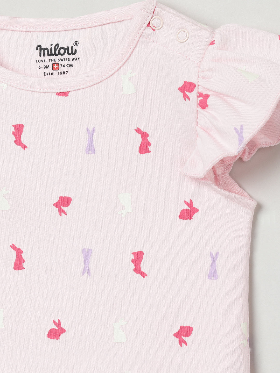 Milou Baby Unisex Flutter Sleeve Printed Romper