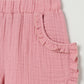 Milou Girls Flared Top & Shorts Co-ord Set Pink Set