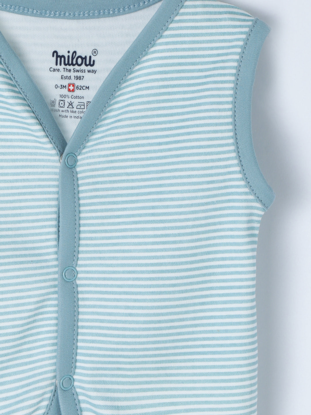 Milou Cotton Sleeveless Bio Washed Bunny Printed Jhabla Set IJAB025
