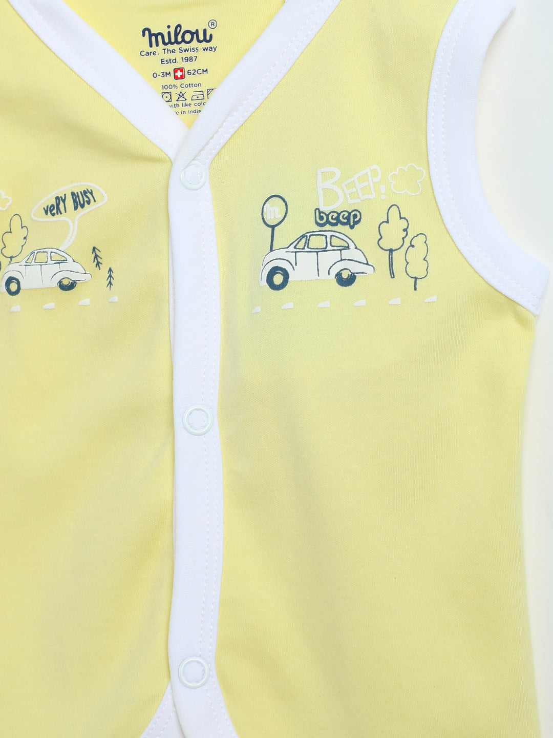 Cotton Sleeveless Bio Washed Printed Jhabla Set of 3