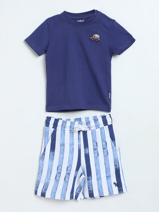 Milou Baby Boys T-Shirt & Shorts Set Blue Striped Set