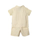 Milou boys striped shirt flat lay, white beige