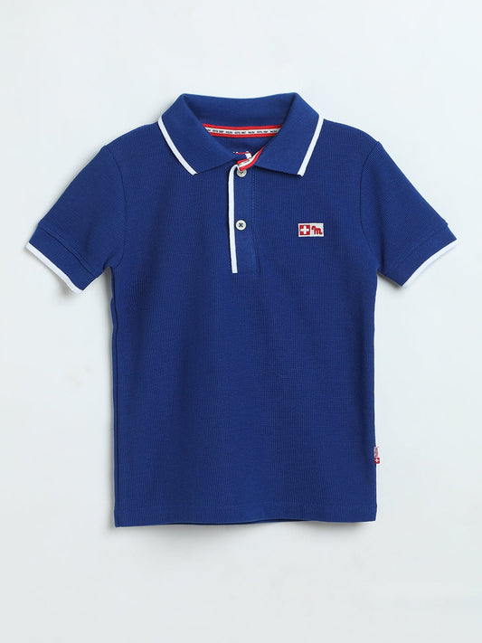 Boys Electric Indigo Piqué Polo T-Shirt | Kids Classic Polo - Milou - Care. The Swiss WayPolo