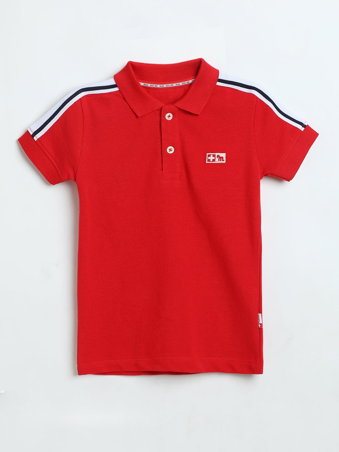 Crimson Piqué Polo T-Shirt | Boys Classic Cotton | Milou Kids - Milou - Care. The Swiss WayPolo Milou - Care. The Swiss Way