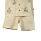 Milou boys shorts flat lay, white beige striped set