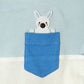 Milou boys co-ord set colourblock design detail, blue and white