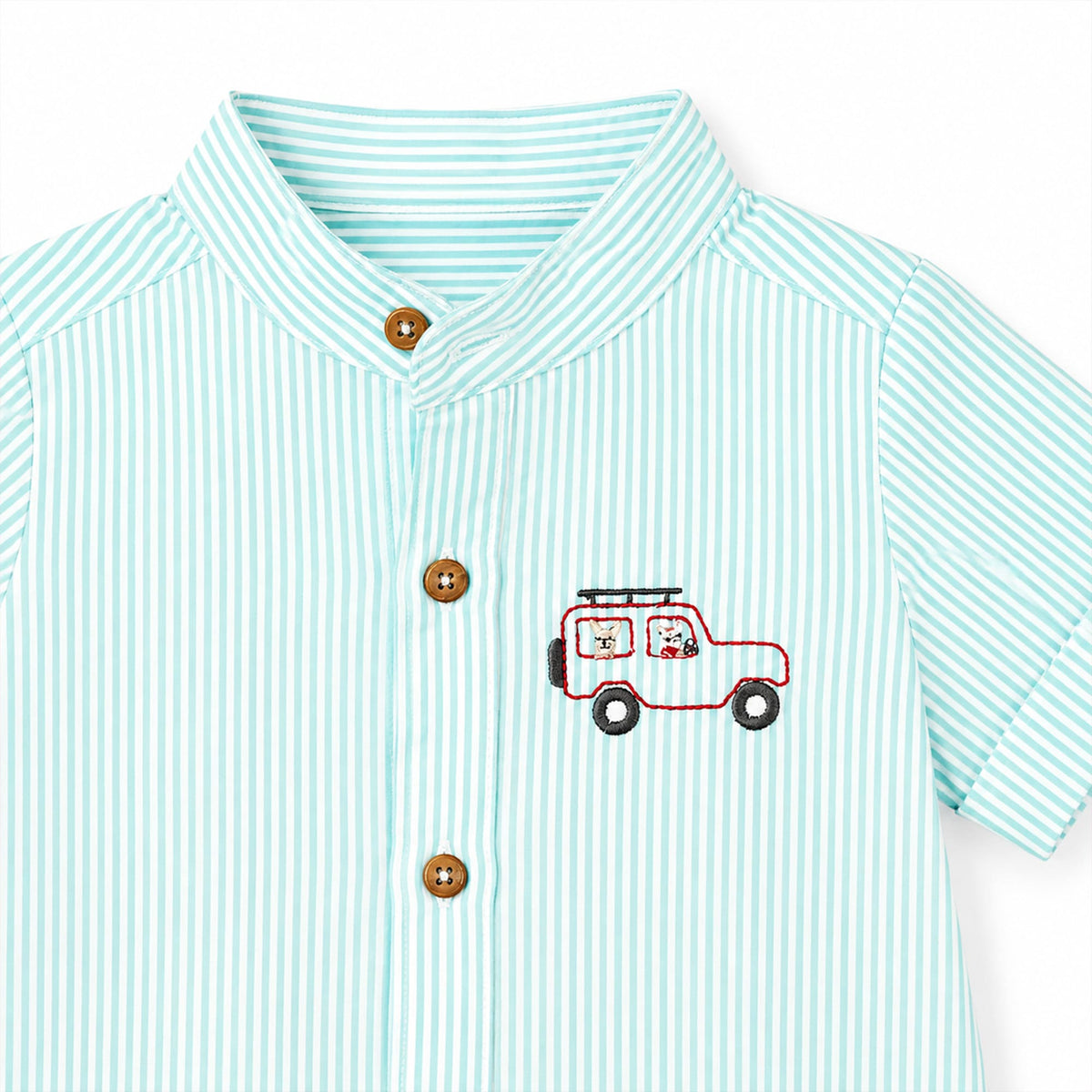 Milou Boys S/S Band Collar Shirt