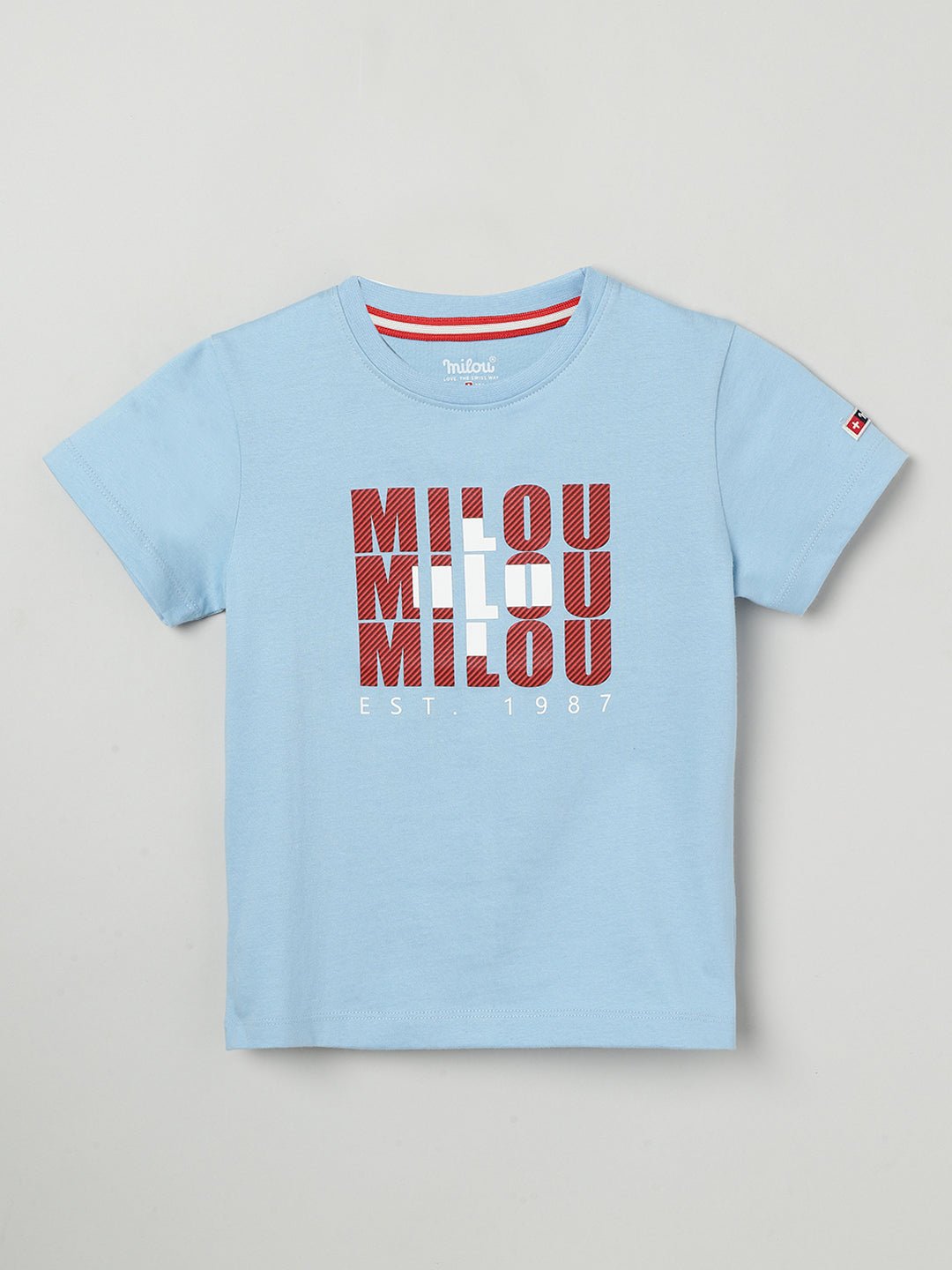 Half Sleeve Bio-Washed Printed T-Shirt - Milou - Care. The Swiss WayT-Shirt