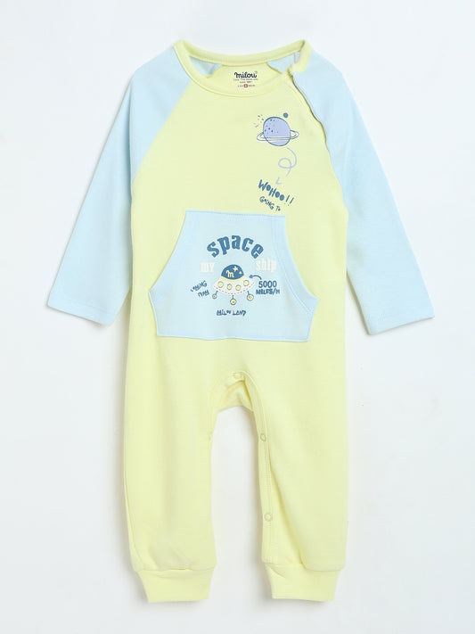 Milou Infant Unisex Bio-Washed Bodysuit Yellow & Blue