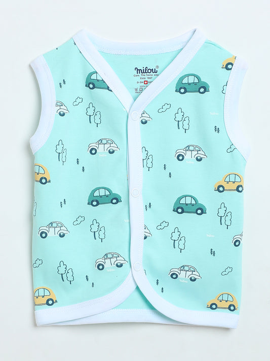 Cotton Sleeveless Bio Washed Printed Jhabla Set of 3
