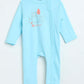 Milou Infant Unisex Cotton Bodysuit Sky Blue Graphic Print