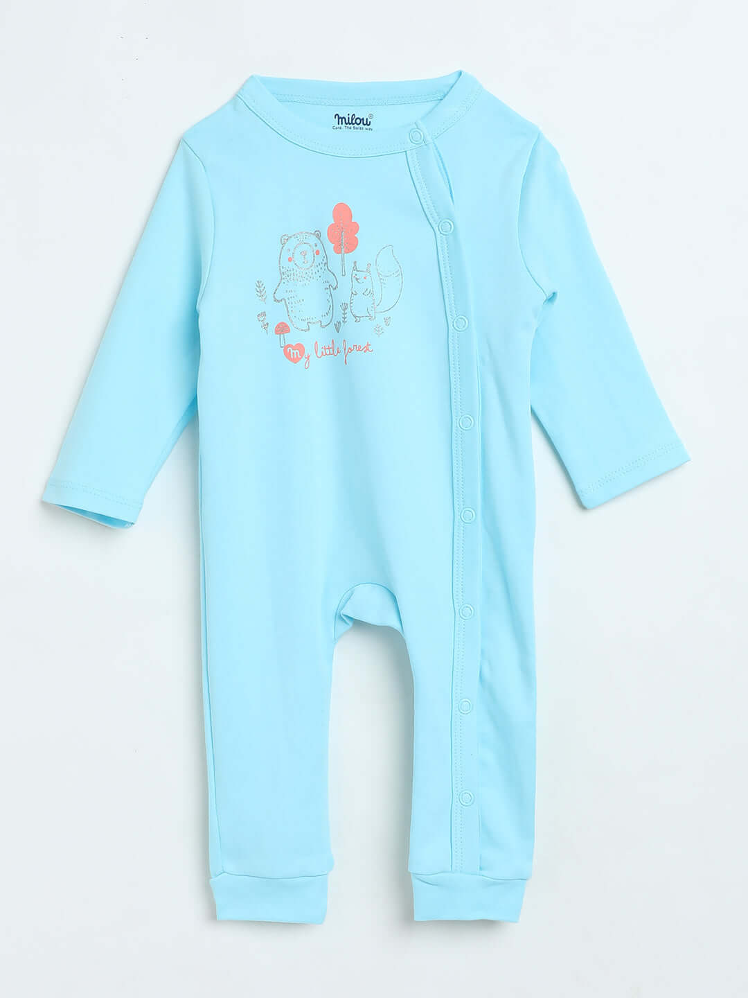 Milou Infant Unisex Cotton Bodysuit Sky Blue Graphic Print