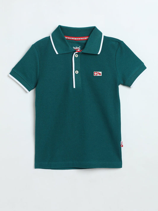Kids Green Polo T-Shirt | Soft Cotton Piqué Casual | Milou Kids - Milou - Care. The Swiss WayPolo