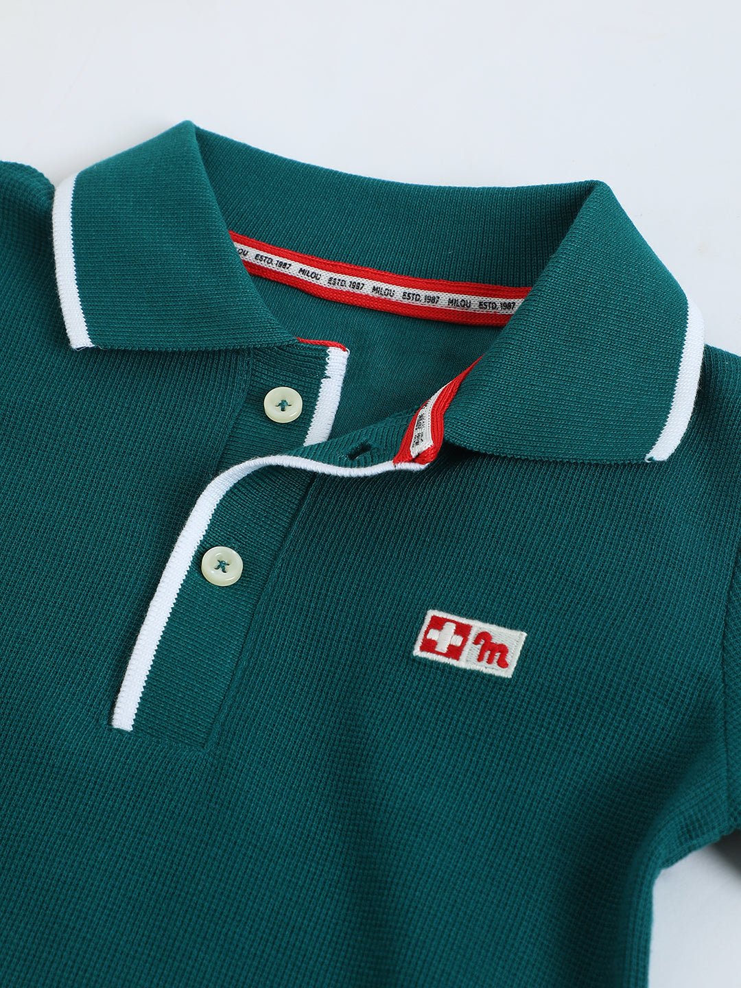 Kids Green Polo T-Shirt | Soft Cotton Piqué Casual | Milou Kids - Milou - Care. The Swiss WayPolo