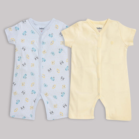 Milou Baby Cotton Short Sleeve Romper Pack of 2 - Milou - Care. The Swiss Way