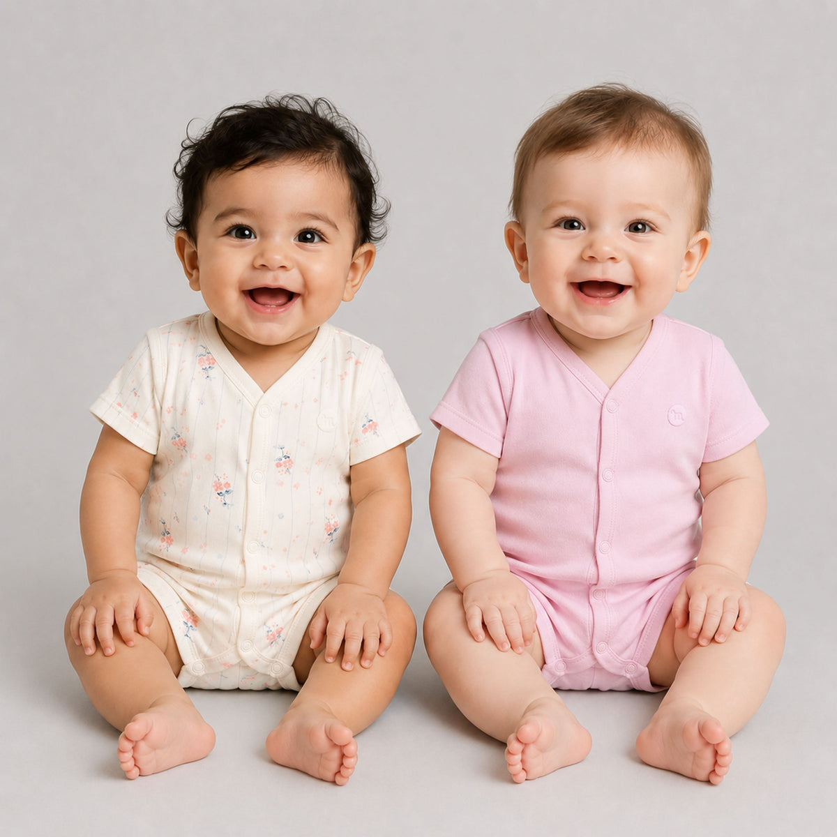Milou Baby Cotton Short Sleeve Romper Pack of 2 - Milou - Care. The Swiss Way Milou - Care. The Swiss Way