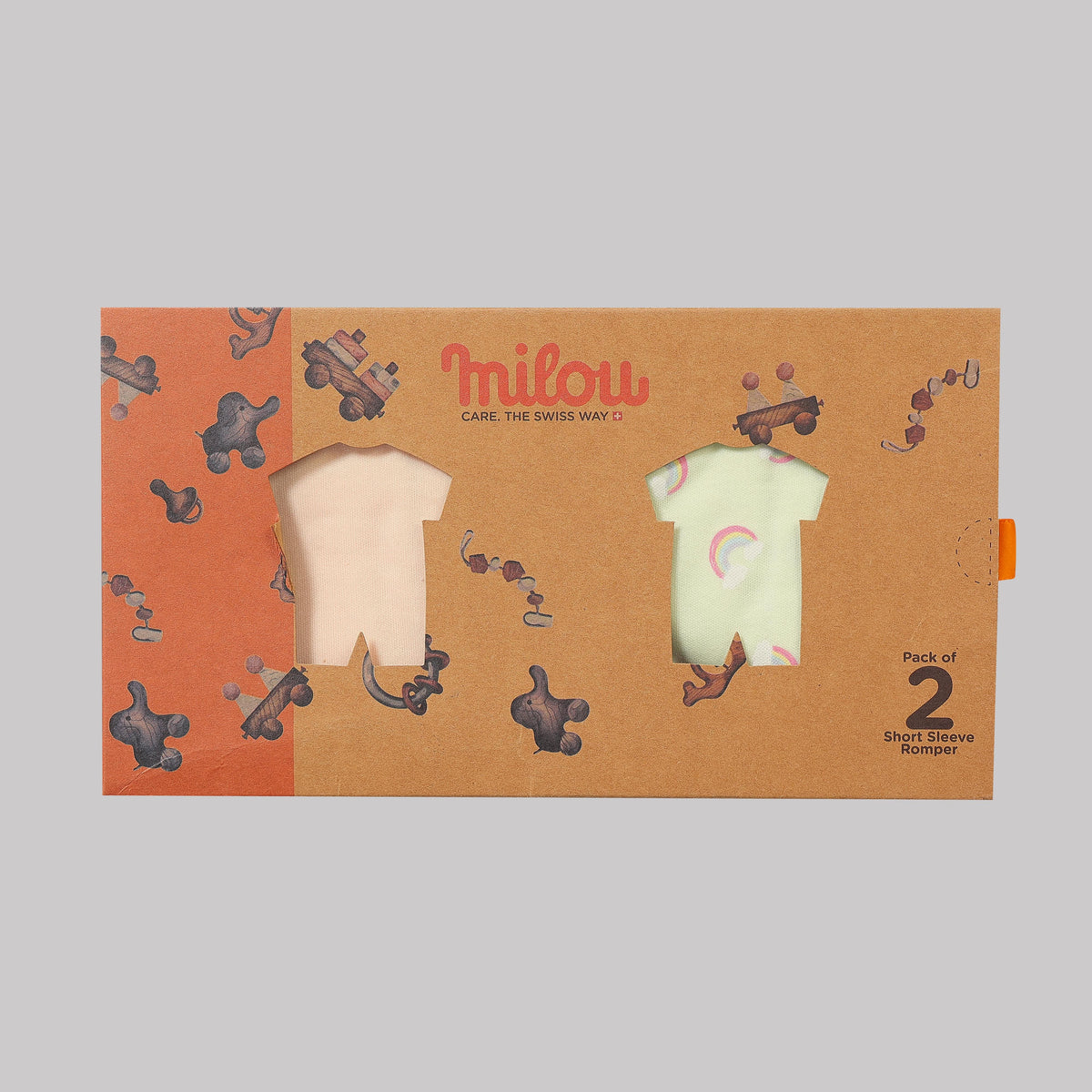 Milou Baby Cotton Short sleeve Romper Pack of 2 - Milou - Care. The Swiss Way Milou - Care. The Swiss Way