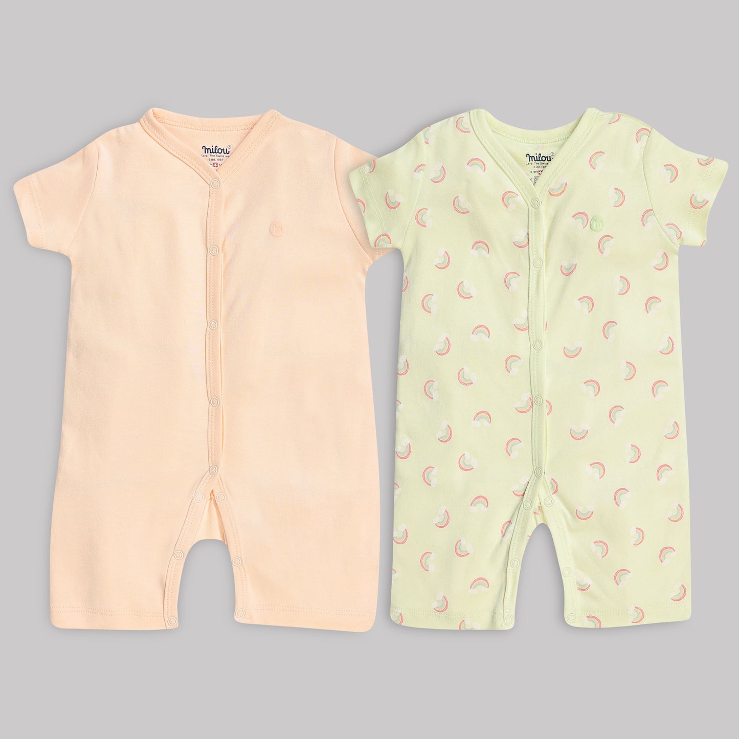 Milou Baby Cotton Short sleeve Romper Pack of 2 - Milou - Care. The Swiss Way