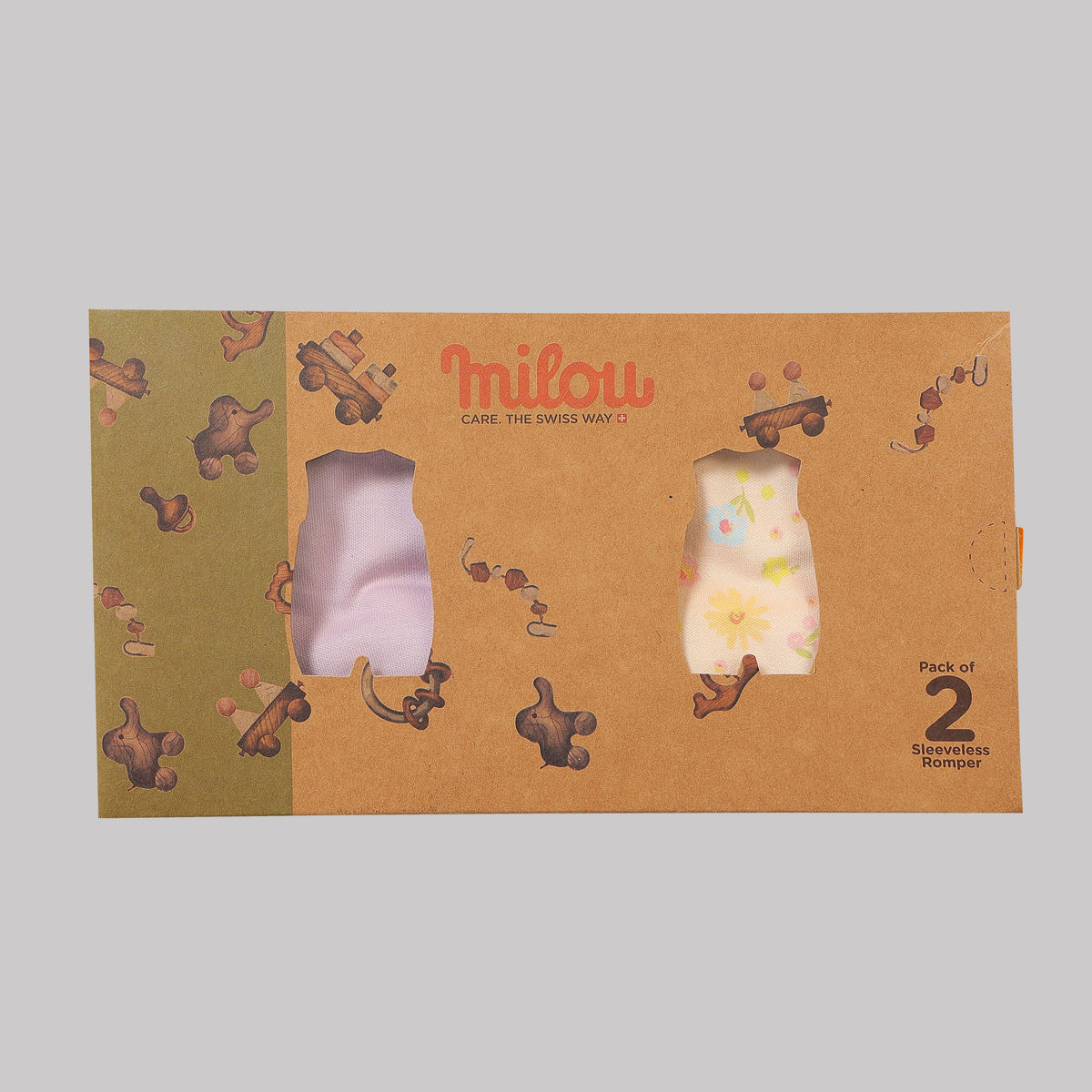 Milou Baby Cotton Sleeveless Romper Pack of 2 - Milou - Care. The Swiss Way Milou - Care. The Swiss Way