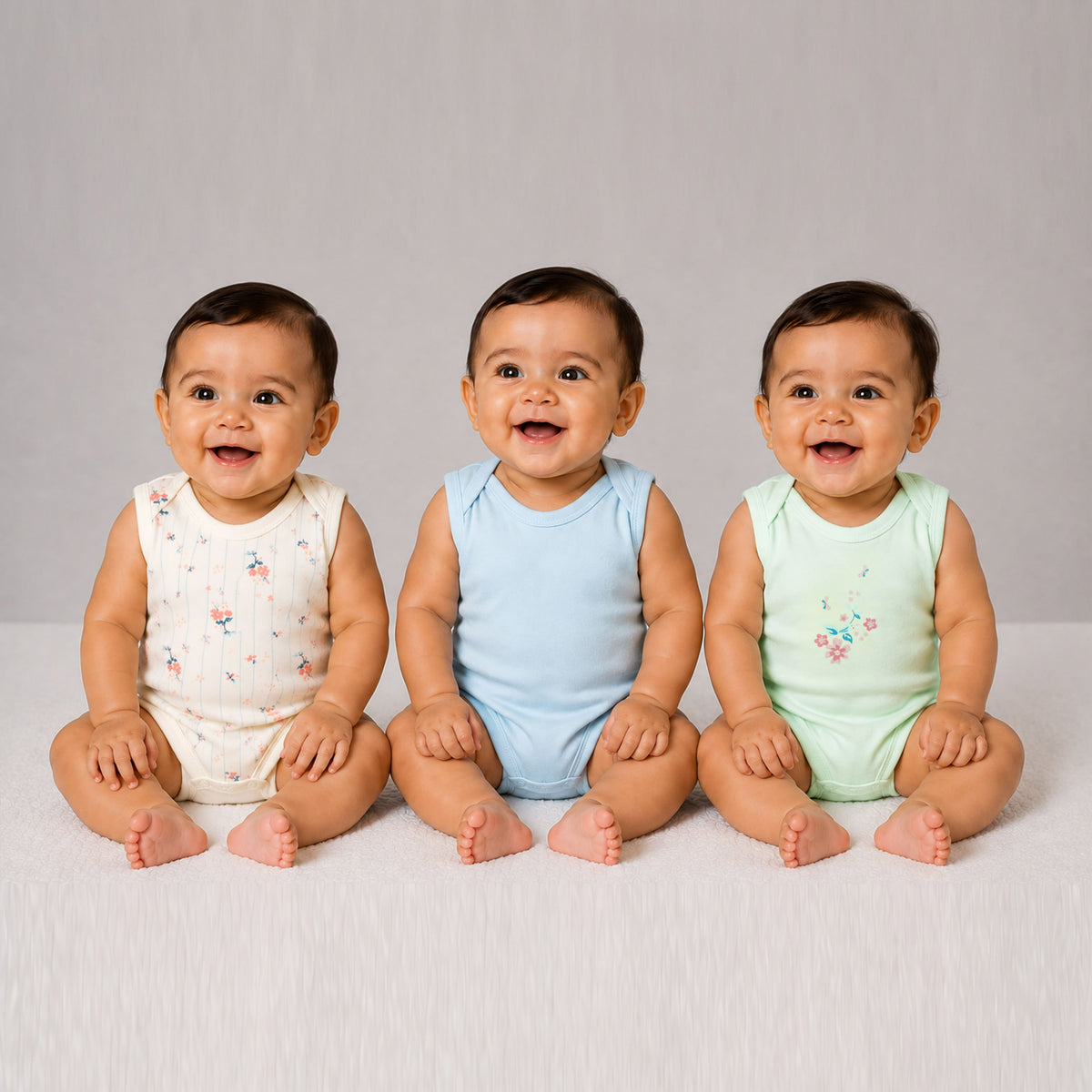 Milou Baby Cotton Sleeveless Onseie Pack of 3 - Milou - Care. The Swiss Way