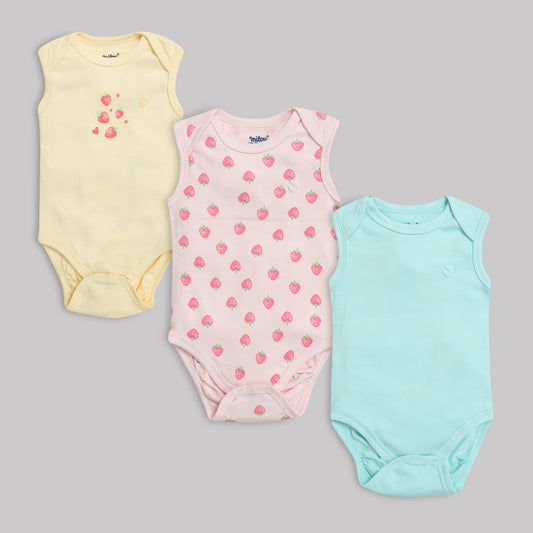Milou Baby Cotton Sleeveless Onseie Pack of 3 - Milou - Care. The Swiss Way