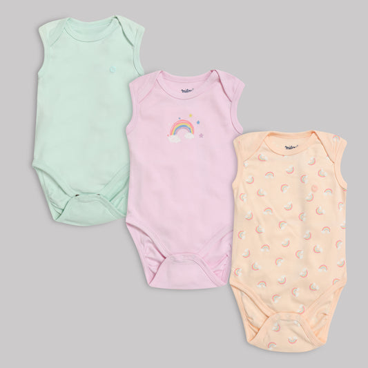 Milou Baby Cotton Sleeveless Onseie Pack of 3 - Milou - Care. The Swiss Way