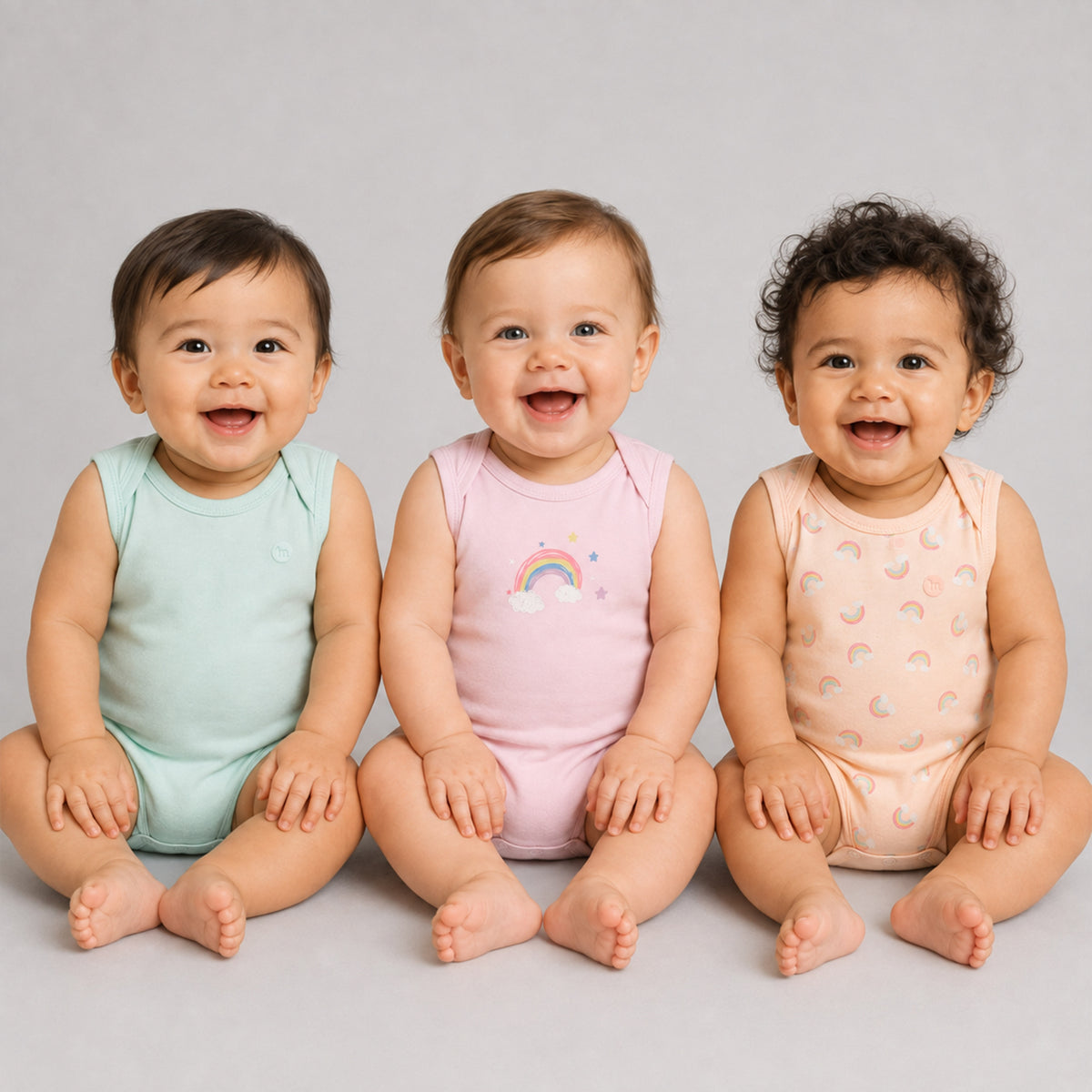 Milou Baby Cotton Sleeveless Onseie Pack of 3 - Milou - Care. The Swiss Way Milou - Care. The Swiss Way