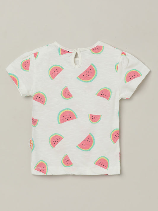 Milou Baby Girl  Watermelon All-Over Print  Short Sleeve T-Shirt - Milou - Care. The Swiss Way