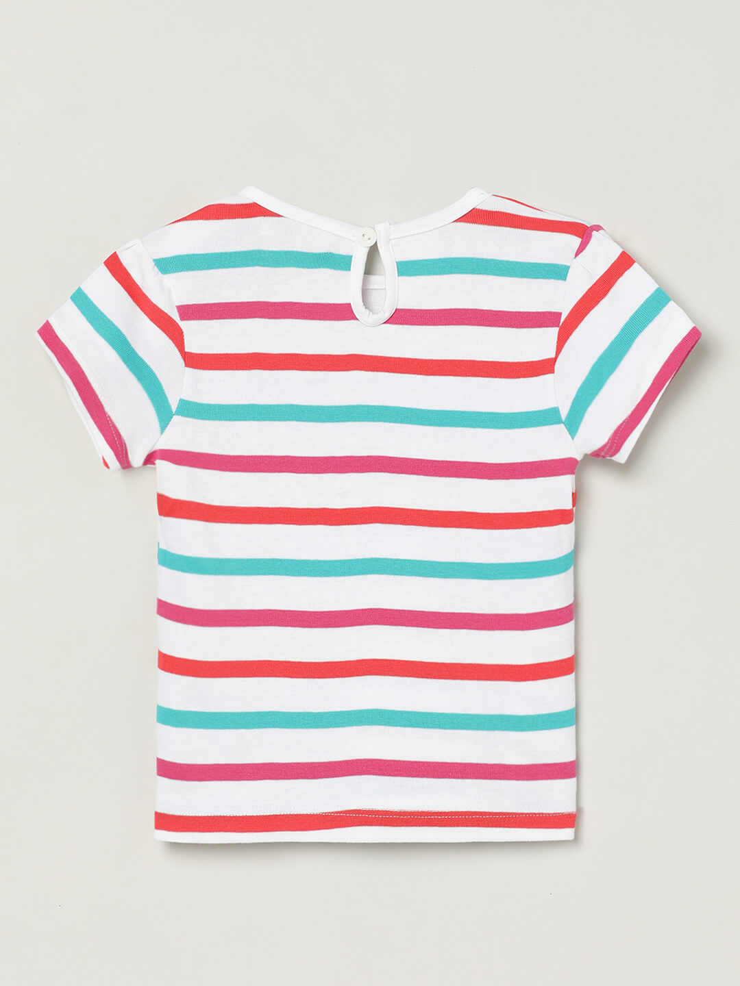 Milou Baby Girls Multi- Colour Striped Short Sleeve Graphic T-Shirt - Milou - Care. The Swiss Way