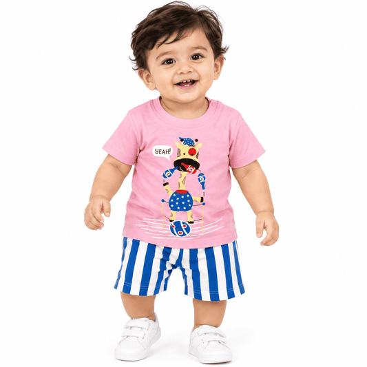 Milou Boys S/S Tee and Stripe Shorts Set - Milou - Care. The Swiss Way