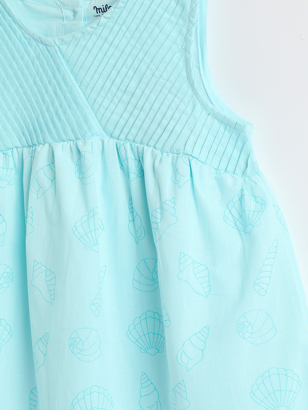 Girls Aqua Cotton Dress | Toddler Sleeveless A-Line Dress | Milou Kids - Milou - Care. The Swiss WayDress