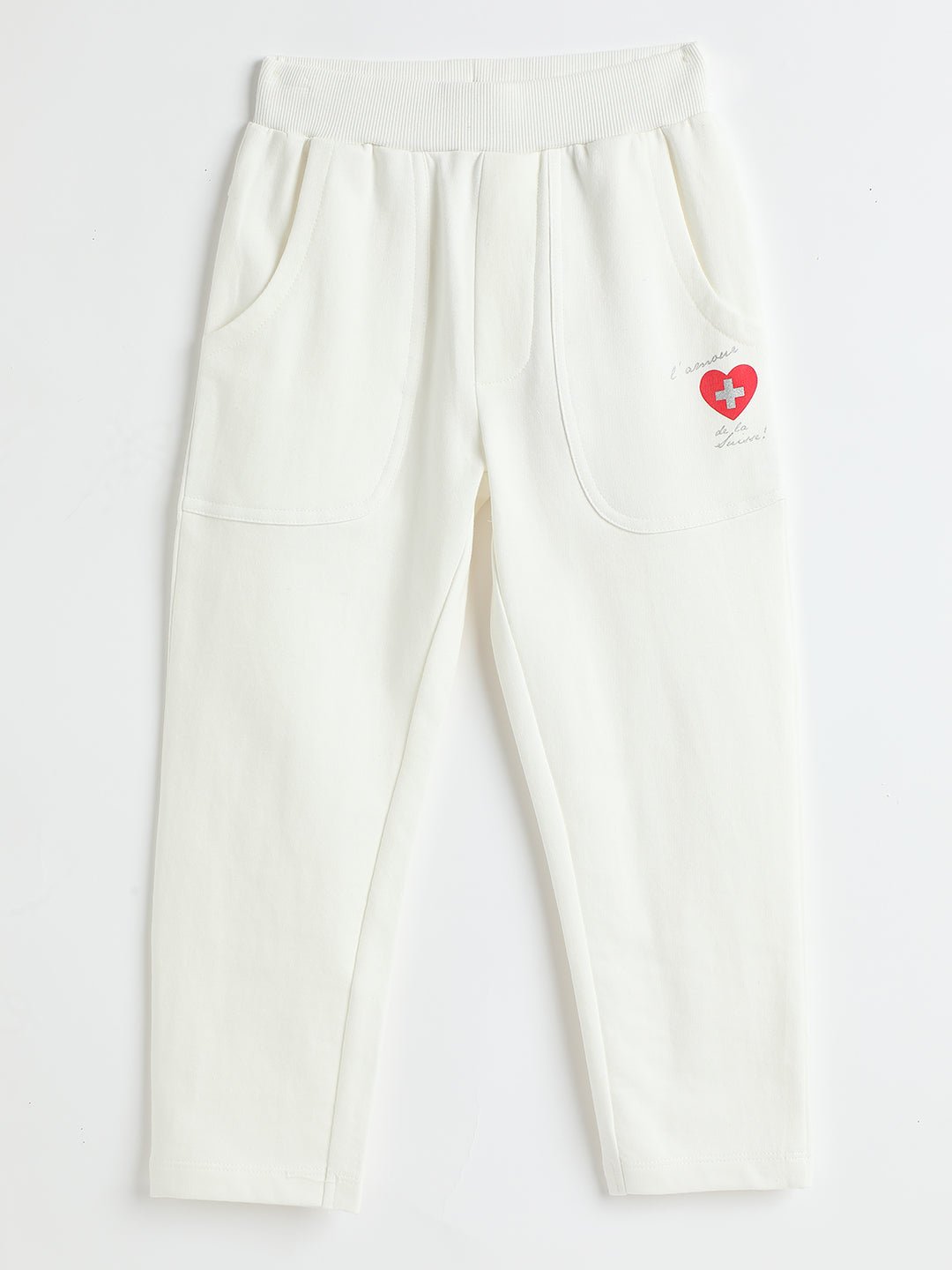 Milou Girls Cotton Bio-Washed Knit Pants White - Milou - Care. The Swiss WayJeans & Trousers