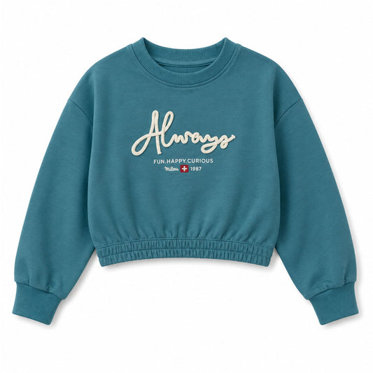 Milou Girls Crop Sweat Shirt - Milou - Care. The Swiss Way