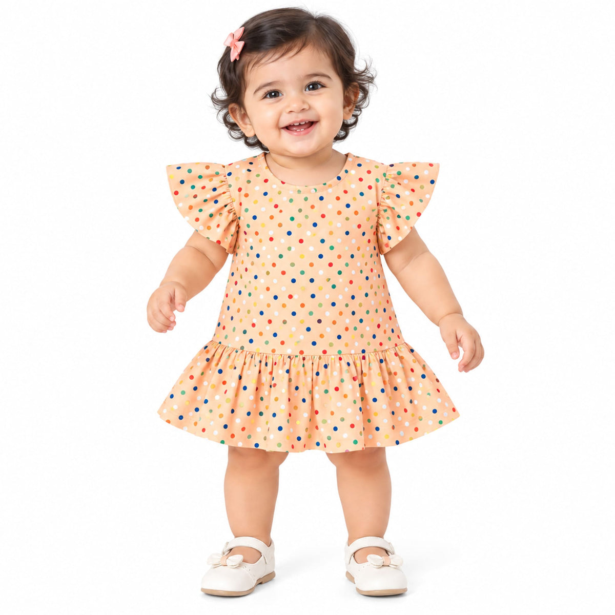 Milou Girls Flutter-Sleeve Polka Dot Dress - Milou - Care. The Swiss Way Milou - Care. The Swiss Way