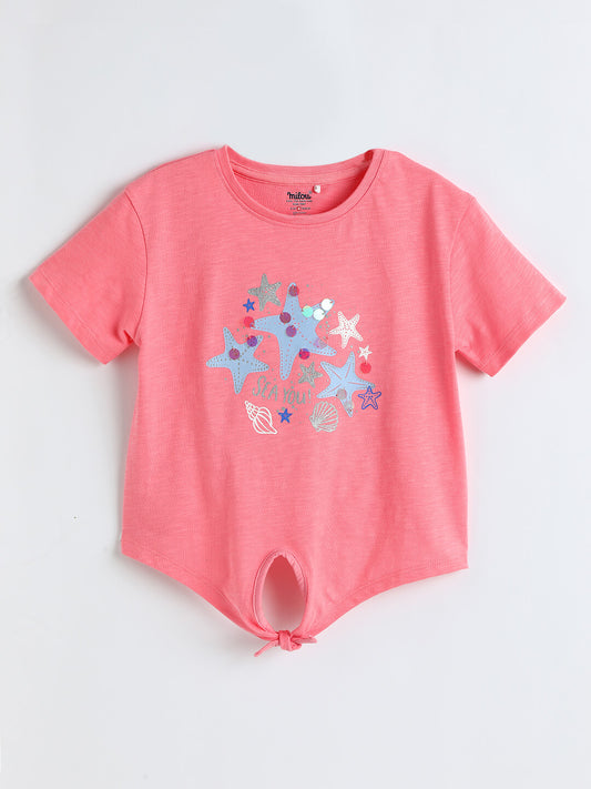 Milou Girls Front Knot Short sleeve Top - Milou - Care. The Swiss Way