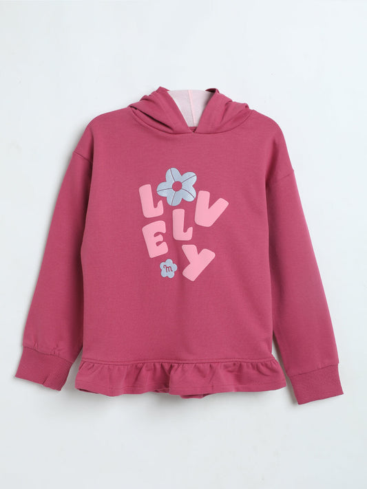 Milou Girls Ruffle-Hem Cotton Hoodie - Milou - Care. The Swiss Way